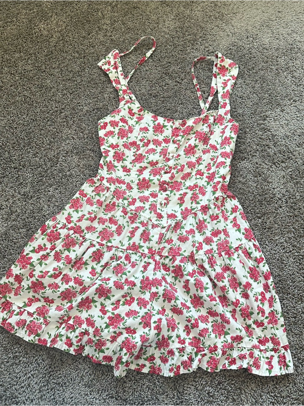 wild fable White Floral Romper with Pink Rose Print